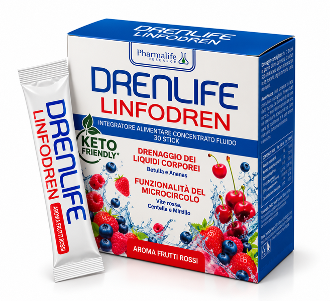 Харчова добавка Drenlife "Лімфодренаж" зі смаком червоних фруктів, 30 стіків по 10 мл 500112 фото