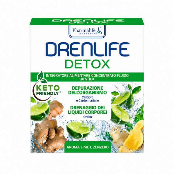 Харчова добавка Драйн  Drenlife Detox з ароматом лайма та імбиру, 30 стіків по 10 мл , Італія 500109 фото