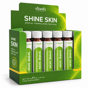 Питна дієтична добавка для для краси та підтримки шкіри Vitanil's, Shine Skin, 15 шт.х25 мл 294704 фото